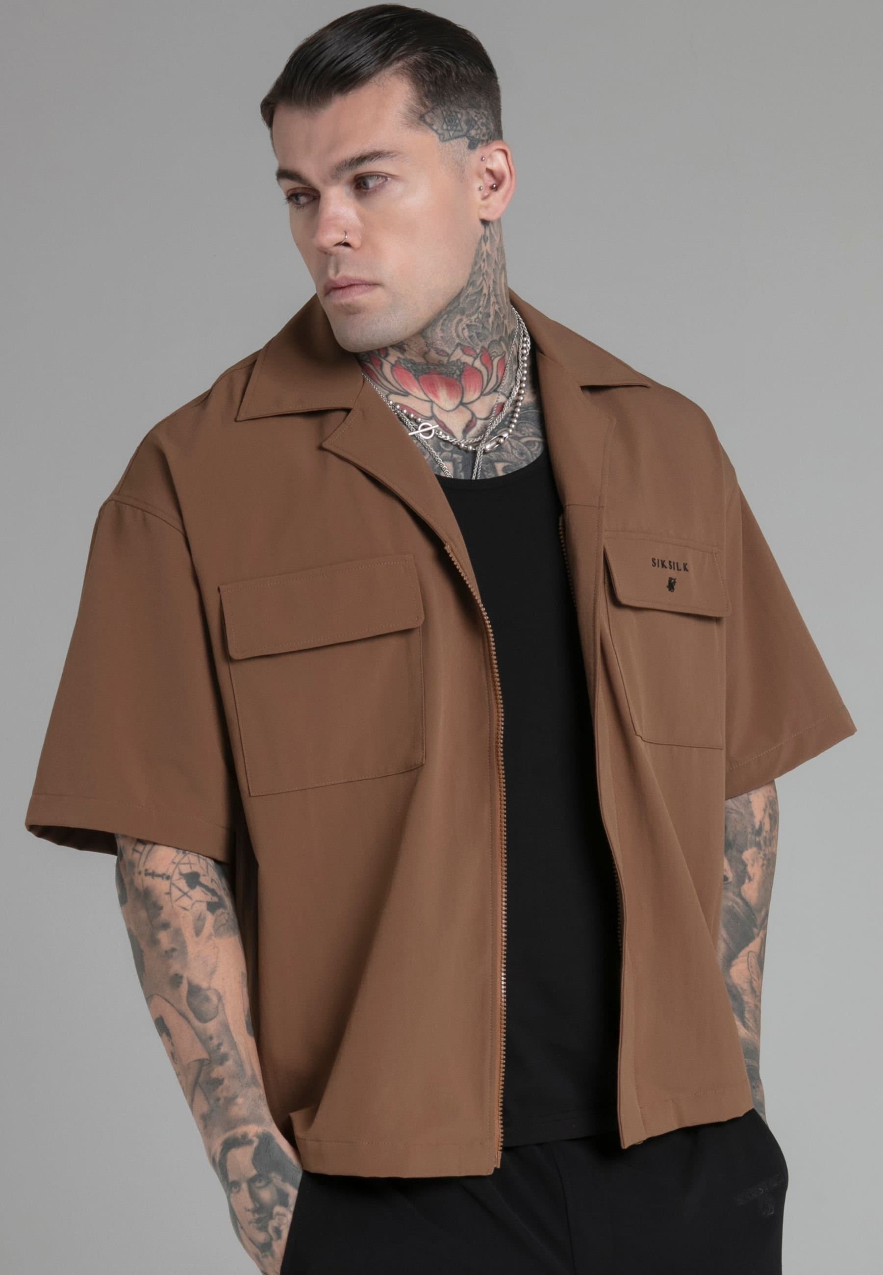 SikSilk SikSilk Men's Utility Shirt in Tan