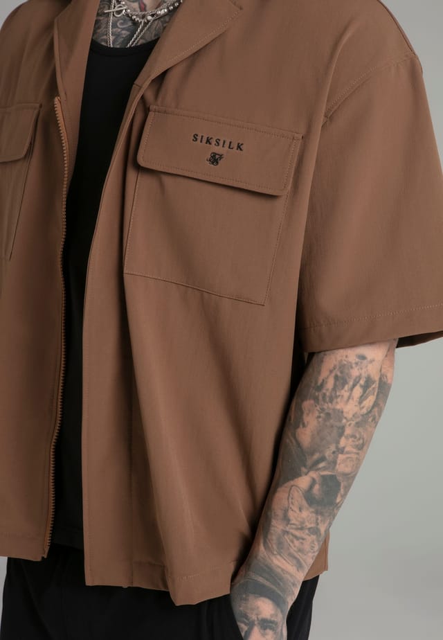 SikSilk SikSilk Men's Utility Shirt in Tan - 2