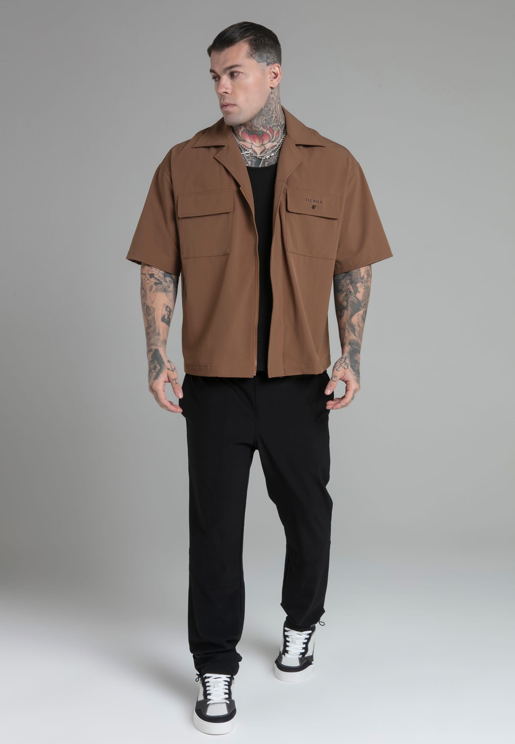 SikSilk SikSilk Men's Utility Shirt in Tan - 4