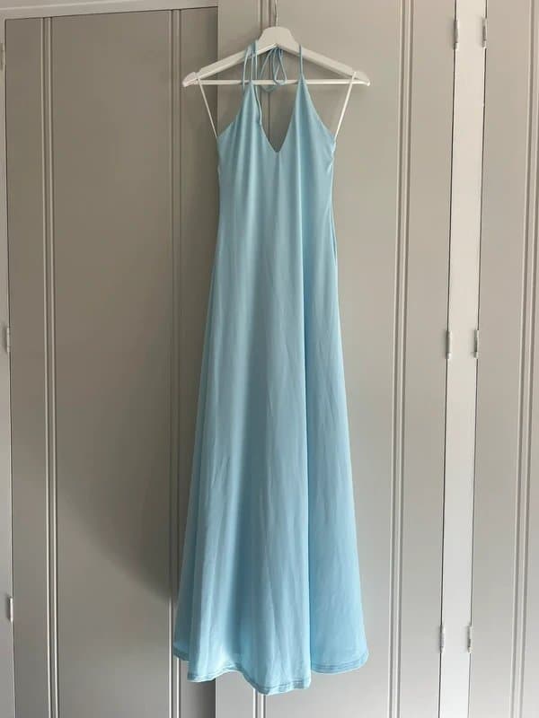 Princess Polly Princess Polly palmas halter neck maxi dress in baby blue