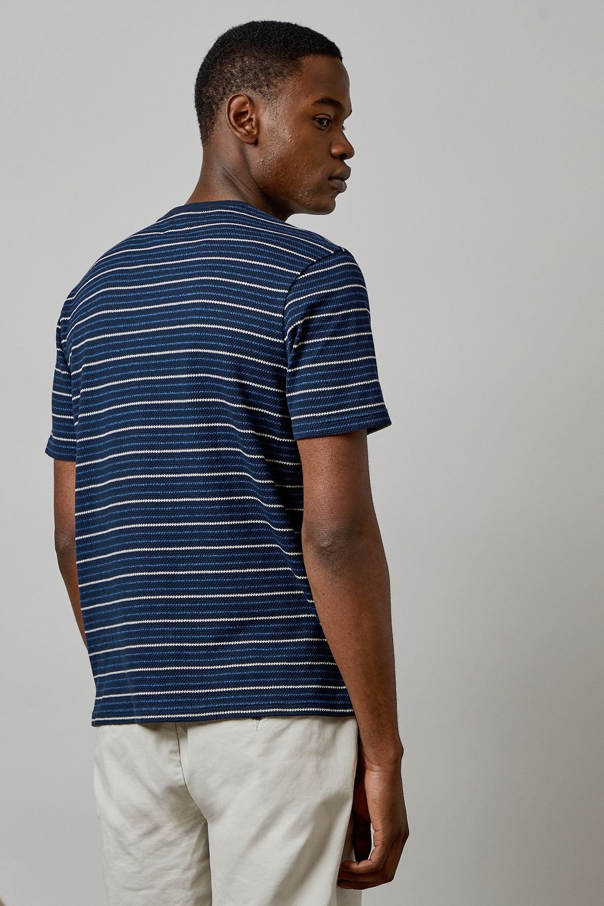 Burton Burton Men's Blue Jaspe Stripe T-shirt - 3