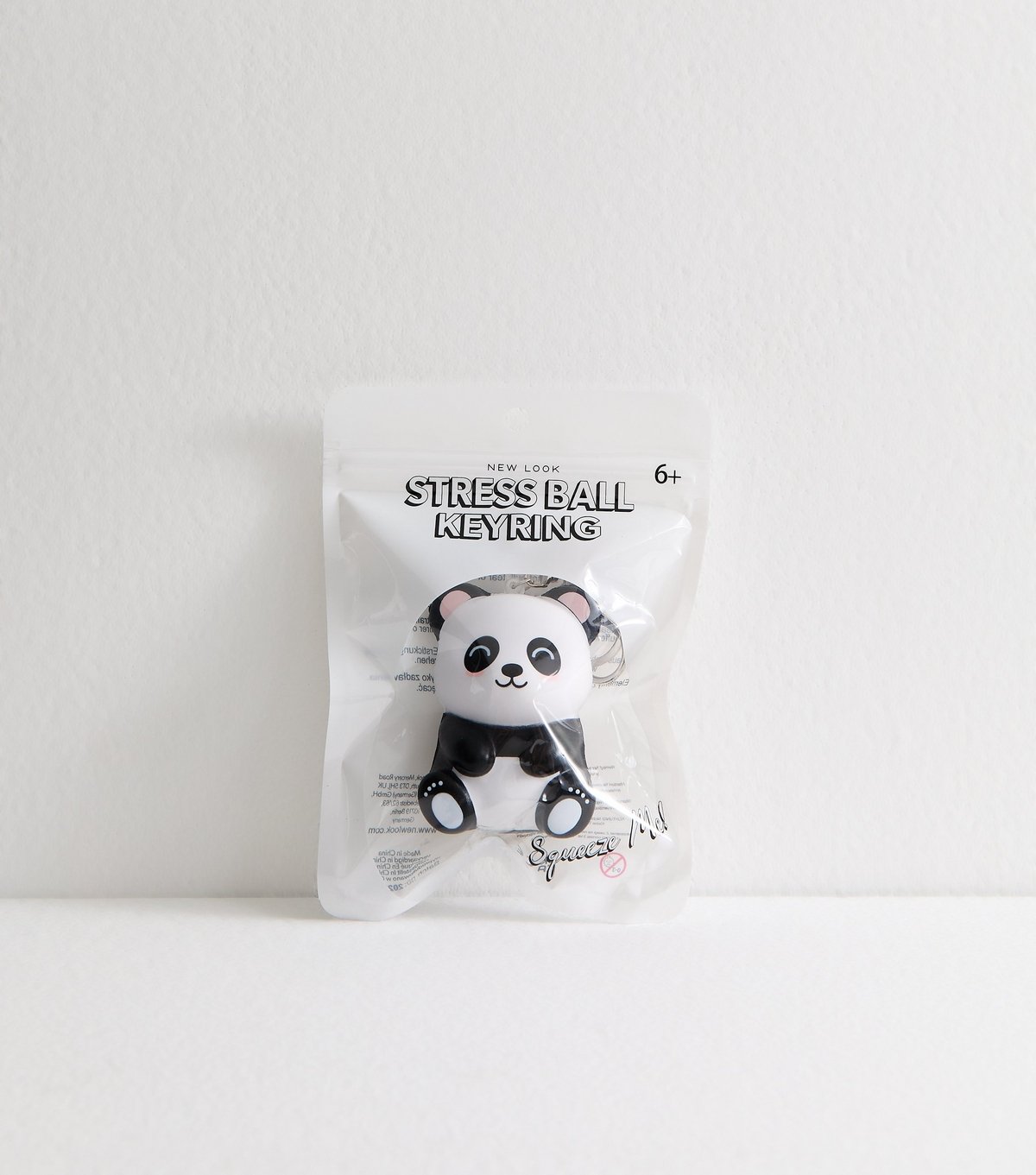 New Look Black Panda Foam Stress Ball Keyring New Look - 2