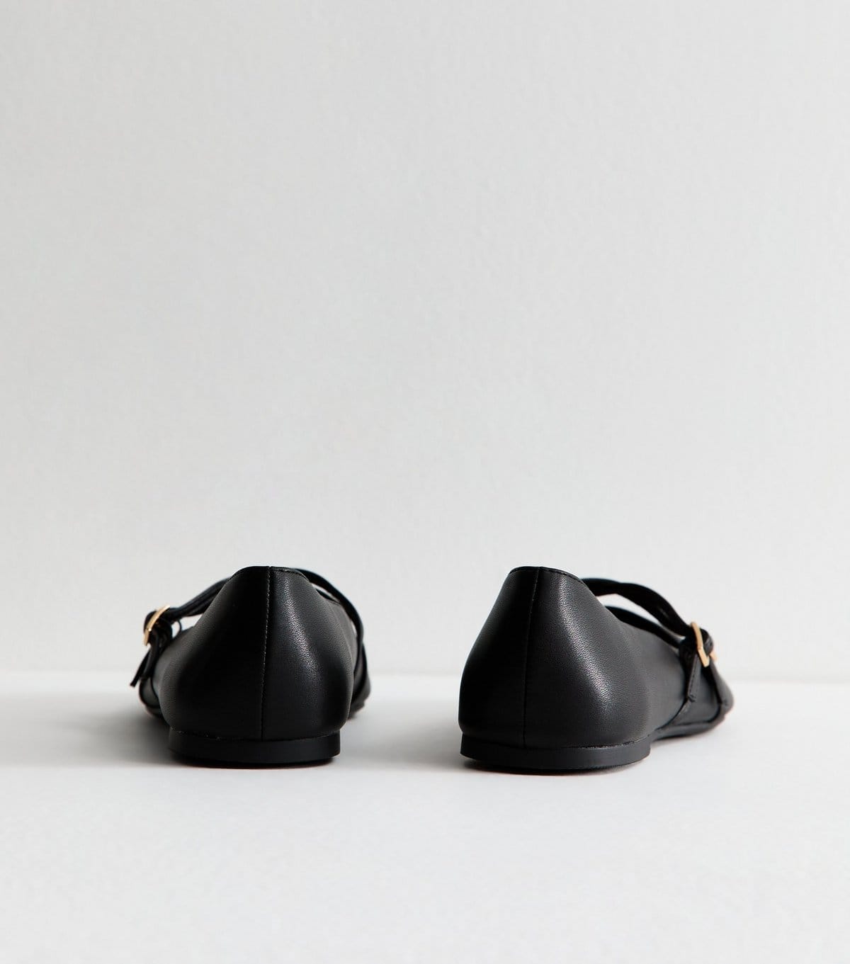 New Look Women's Wide Fit Black Faux Leather Ballet Flats New Look - 4