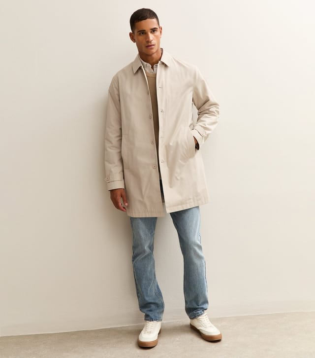 New Look Men's Stone Regular Fit Button Front Car Coat New Look - 2
