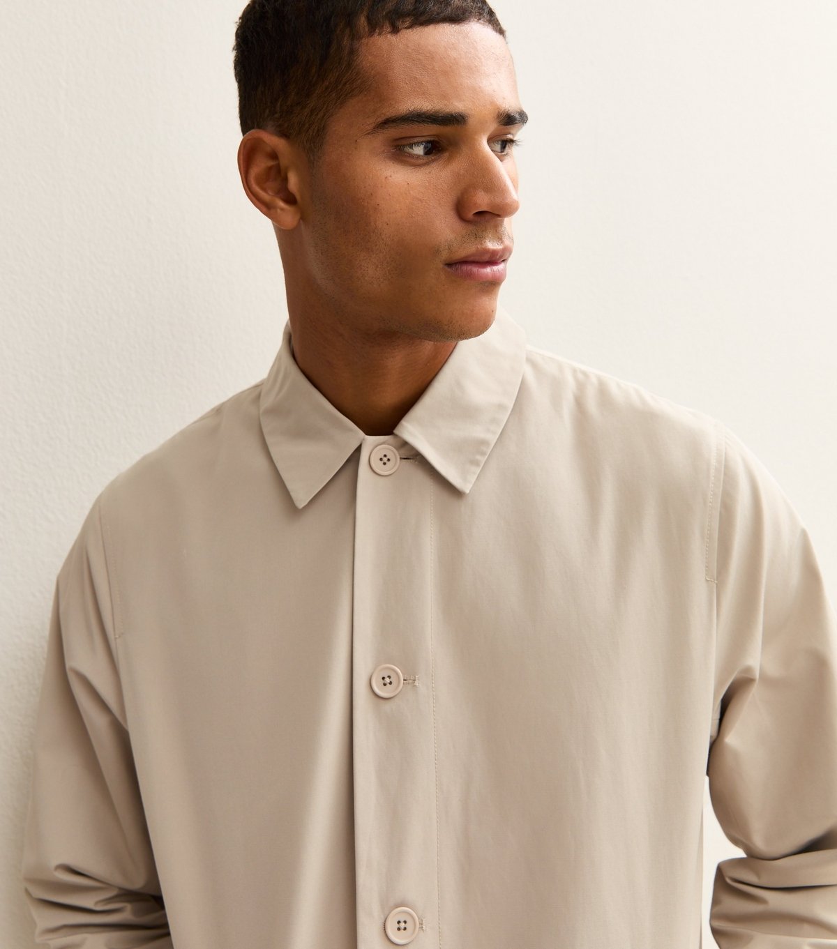 New Look Men's Stone Regular Fit Button Front Car Coat New Look - 3