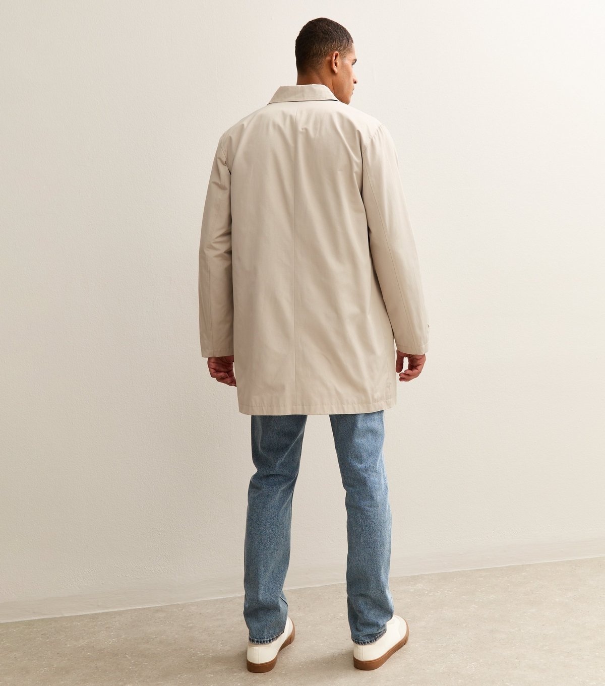 New Look Men's Stone Regular Fit Button Front Car Coat New Look - 4