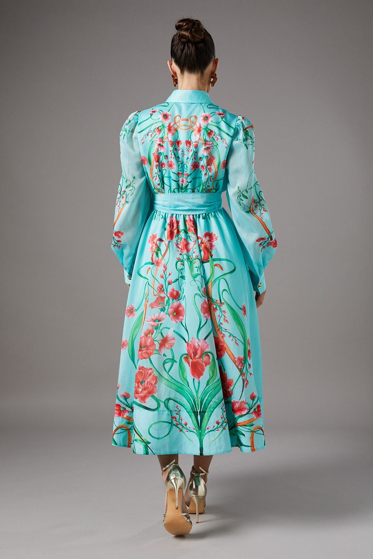 Coast Coast Women's Boarder Print Organza Shirt Dress in Mint - 4