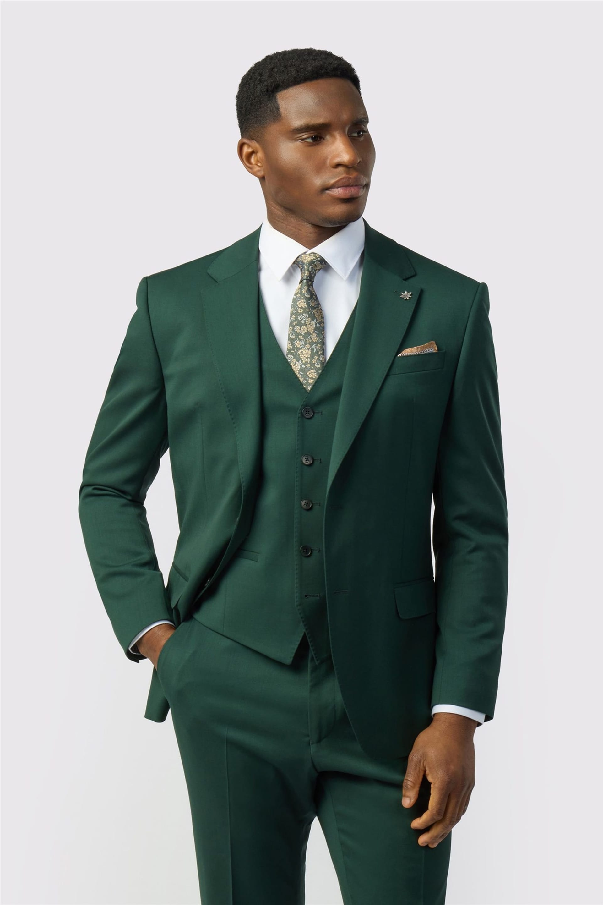 Ted Baker Men's Dark Green Wool Tailored Suit Jacket