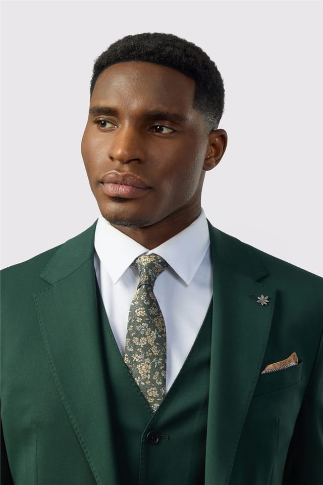 Ted Baker Ted Baker Men's Single Breasted Two Button Tailored Suit Jacket in Dark Green - 2