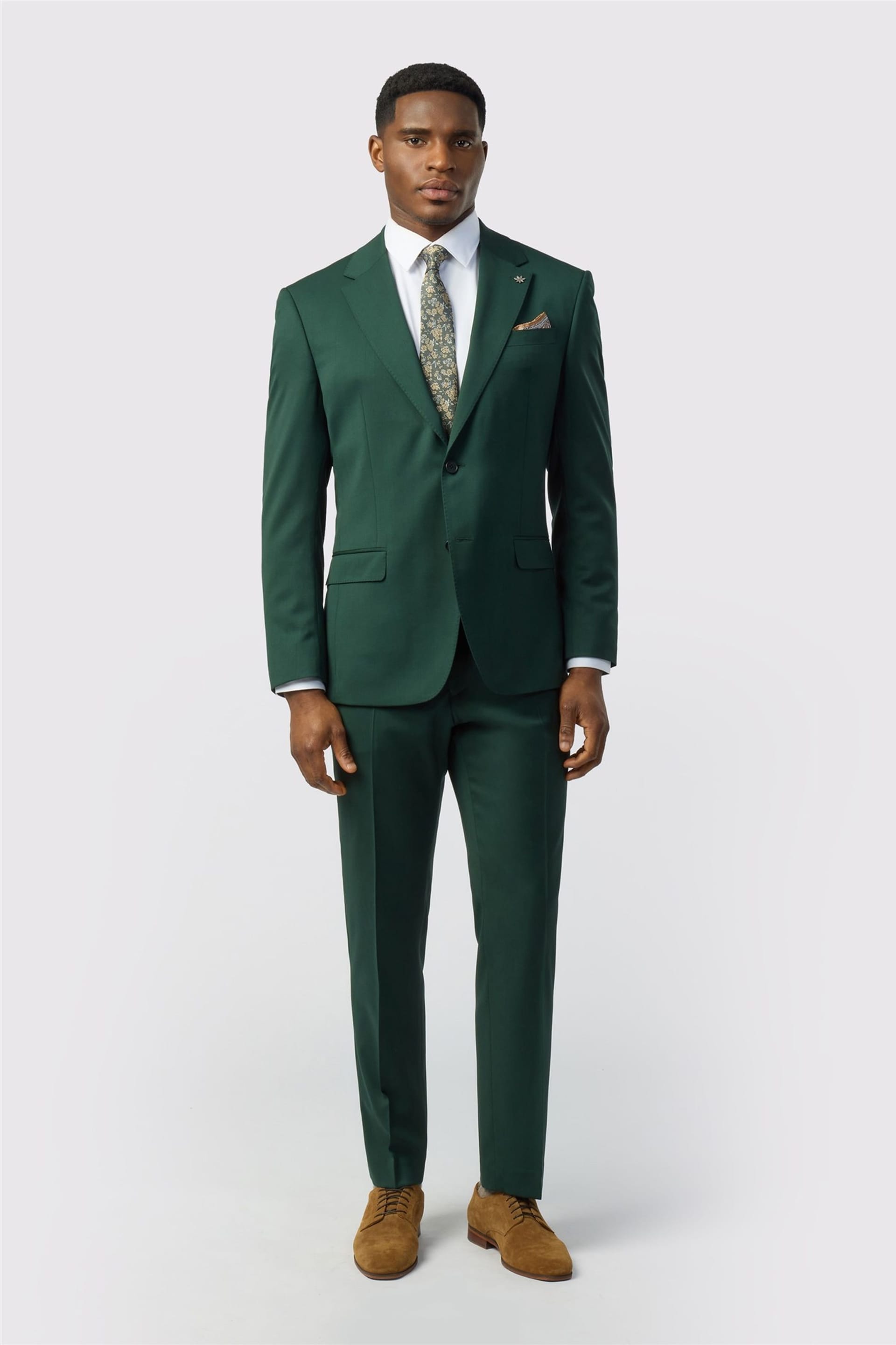Ted Baker Ted Baker Men's Single Breasted Two Button Tailored Suit Jacket in Dark Green - 4