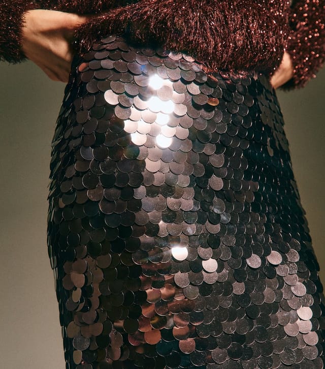 New Look Women's Dark Brown Sequin Midi Skirt New Look - 3