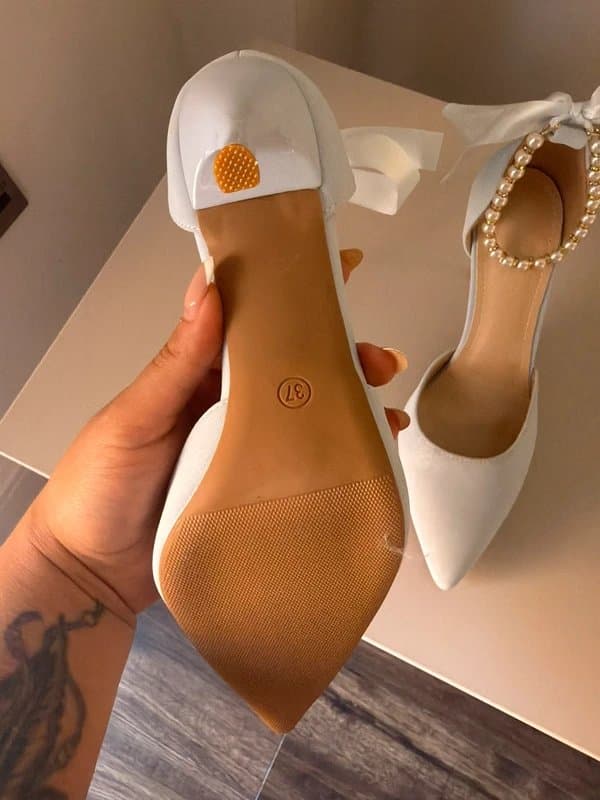 ASOS Baby Blue Pearl Bow Court Heels