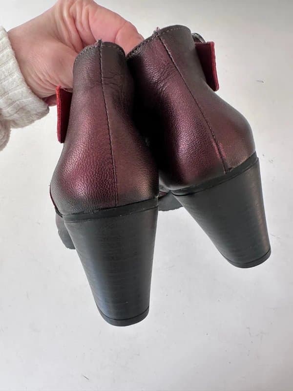 Jose Saenz Jose Saenz boots ankle red pink black new mid high 3 36 heel real leather