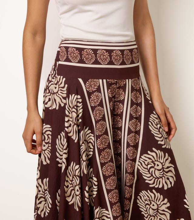 Blue Vanilla Women's Dark Brown Printed Wide Leg Trousers Blue Vanilla New Look - 3