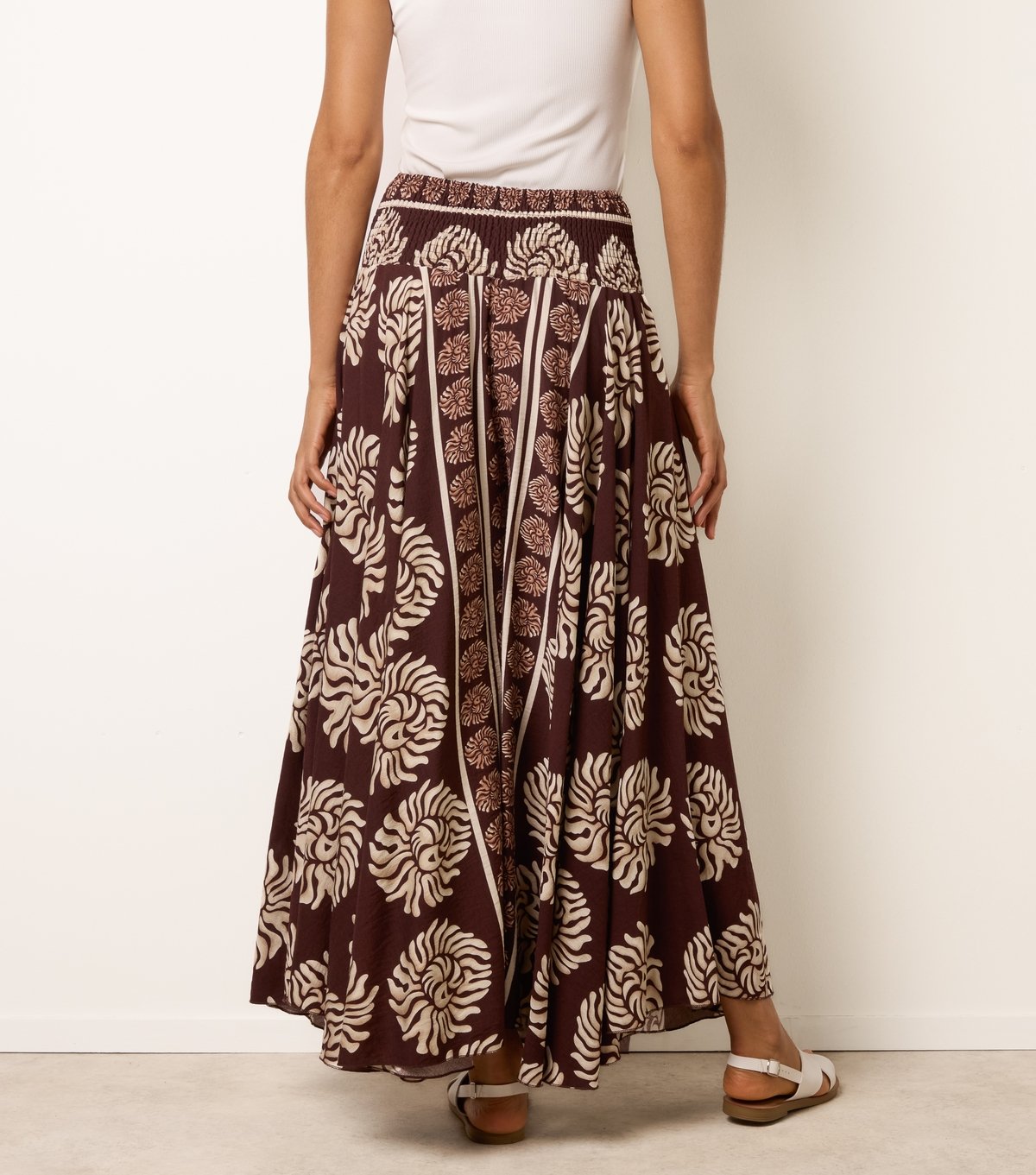 Blue Vanilla Women's Dark Brown Printed Wide Leg Trousers Blue Vanilla New Look - 4