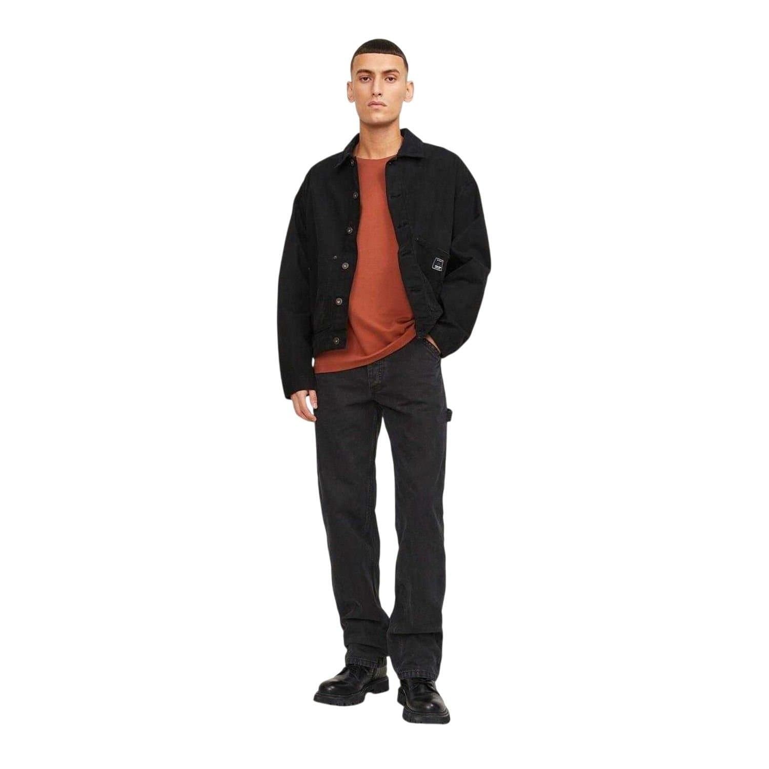 jack & jones Jack & Jones Men's Eddie Carpenter Relaxed Fit Jeans in Black
