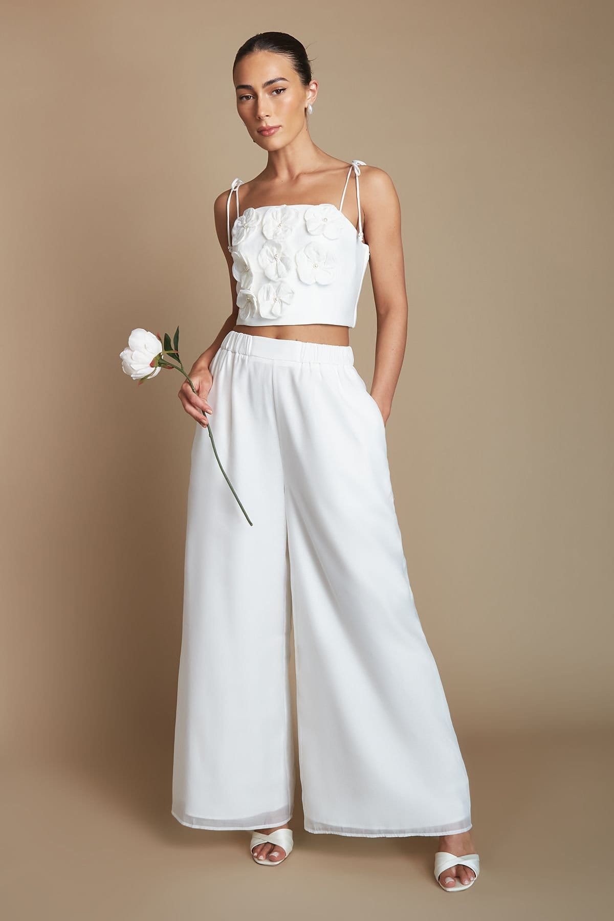 Coast Ivory Organza Wide-Leg Wedding Trousers