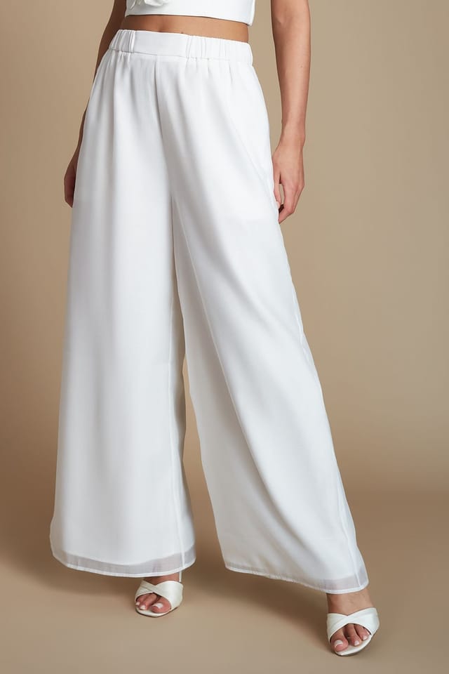 Coast Coast Women's Organza Pallzo Wedding Trousers in Ivory - 2