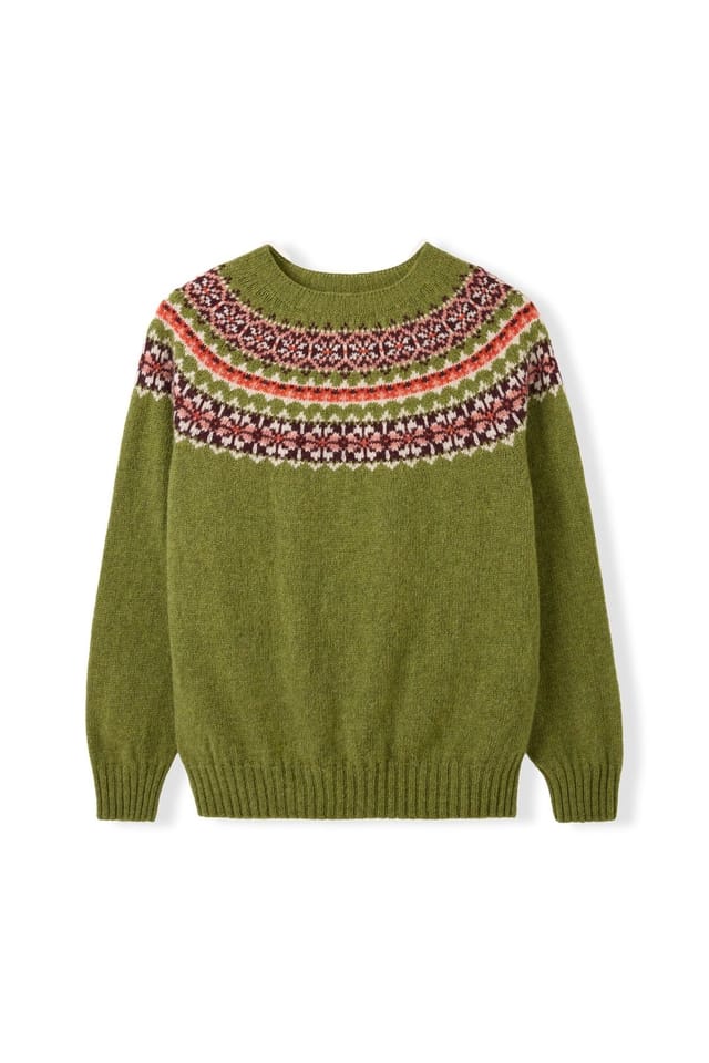 Celtic & Co Celtic & Co Women's Highlands Crew Neck Sweater in Olive - 2