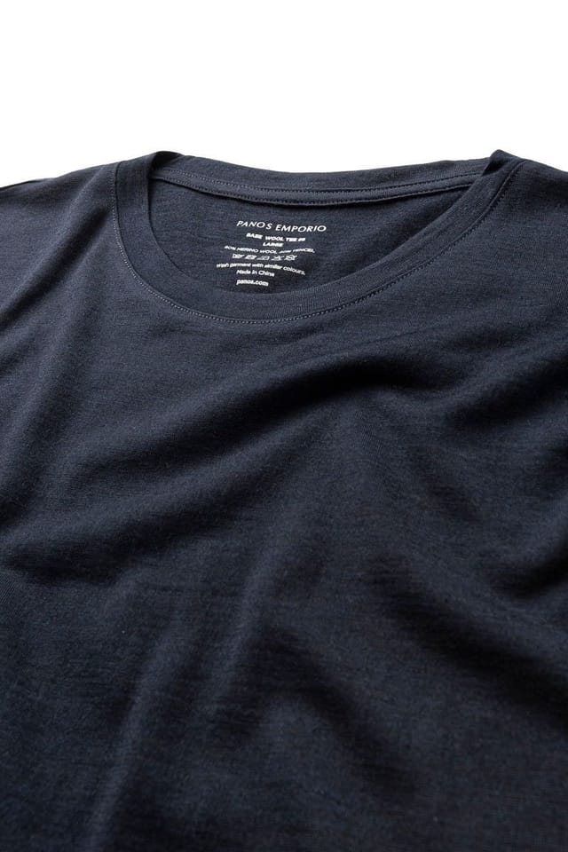 Panos Emporio Panos Emporio Men's Merino Wool Long T-Shirt in Navy - 3