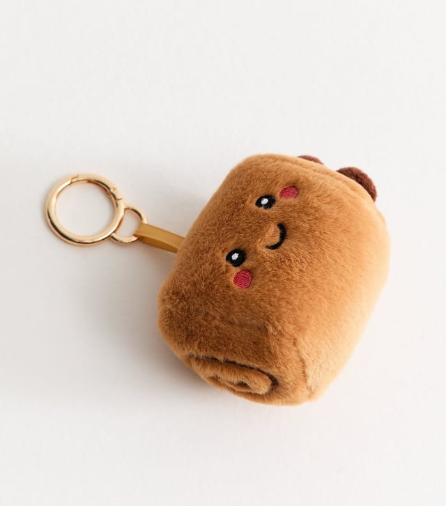 New Look Brown Pain Au Chocolat Plush Bag Charm New Look - 3