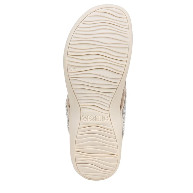 Vionic Vionic Women's Dillon Shine Thong Sandals in Cream - 3