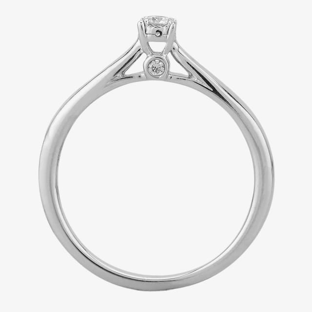 T.H.Baker T.H.Baker Women's 9ct White Gold 0.10ct Diamond Bridge Accent Diamond Solitaire Ring in Silver - 2