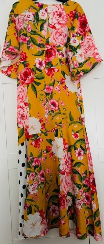 Never Fully Dressed Never Fully Dressed Small. Midi. Ladies Summer Dress. Panelling Style with One Panel Polka Dot. .