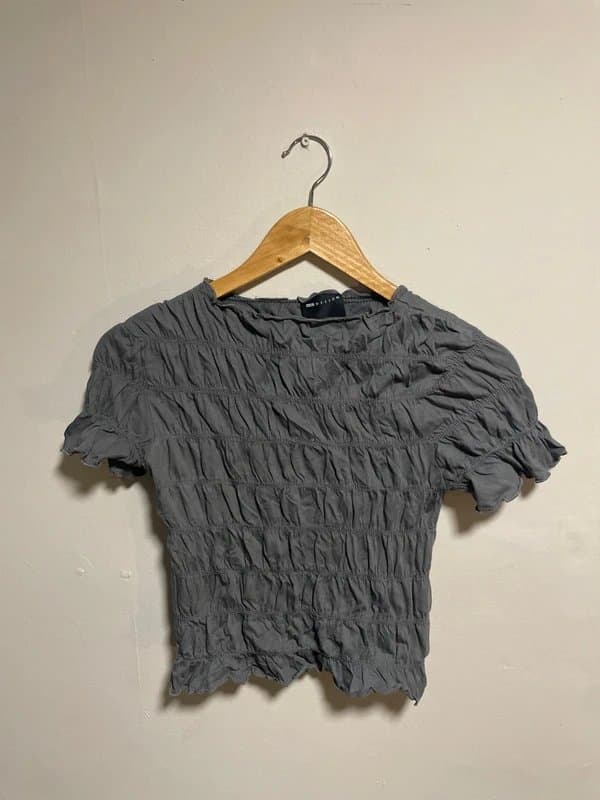 ASOS Design ASOS Design Ruched Grey T-Shirt UK 8-10