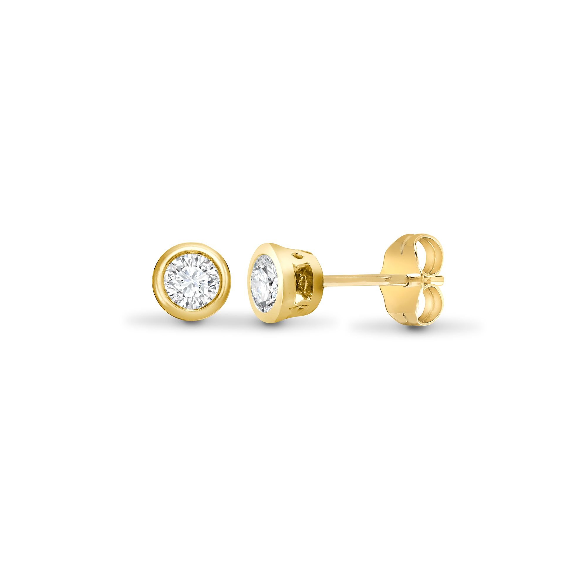 Jewelco London Jewelco London Women's 18ct Gold 0.5ct Diamond Solitaire Stud Earrings - 2