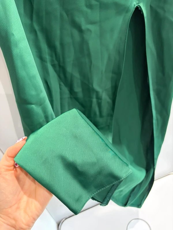 ASOS Green silk slip dress asos - 1