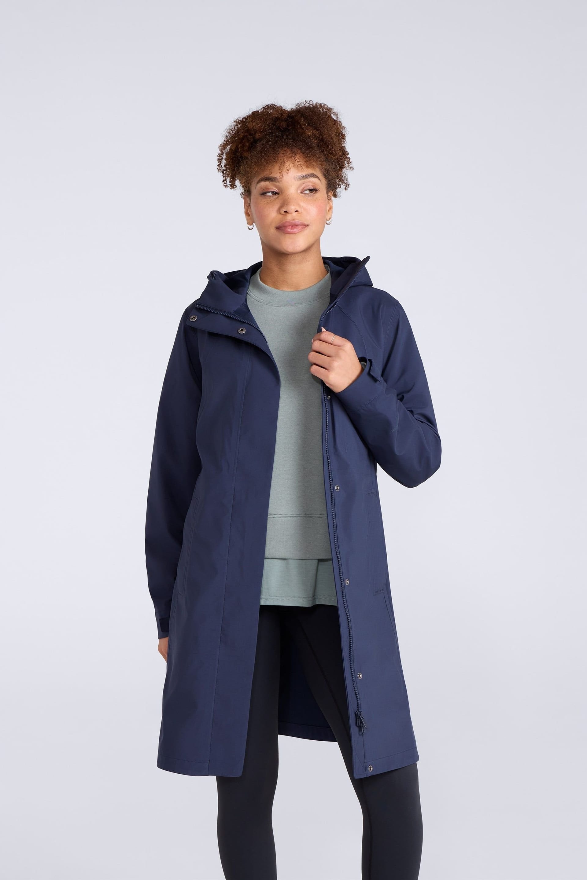 Animal Animal Women's 'Mistral' Long Waterproof Breathable Warm Full Zip Outdoor Jacket in Navy - 4