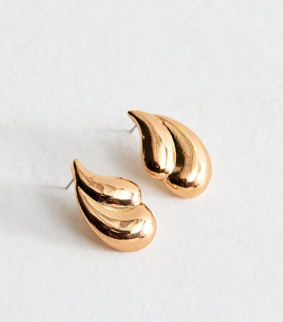 New Look Gold Tone Layered Teardrop Stud Earrings New Look