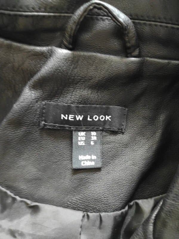 New Look new look black faux leather jacket size 10