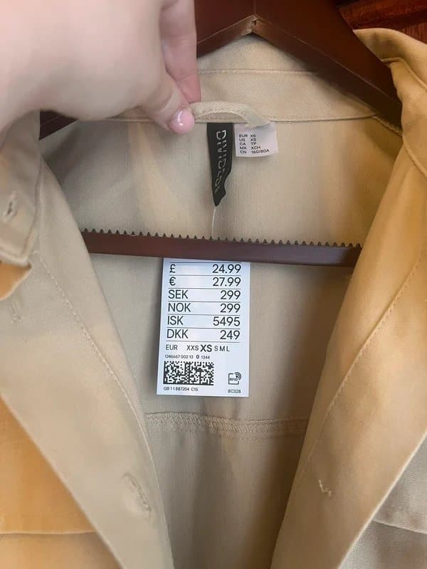 H&M H&M Utility Shirt Dress in Stone Beige XS New With Tags