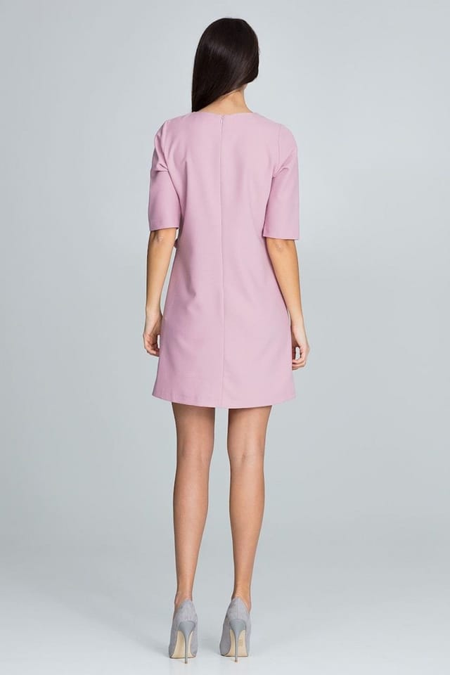 Love Lace Love Lace Women's Elegant Ruffle 3/4 Sleeve Cocktail Dress in Pink - 2