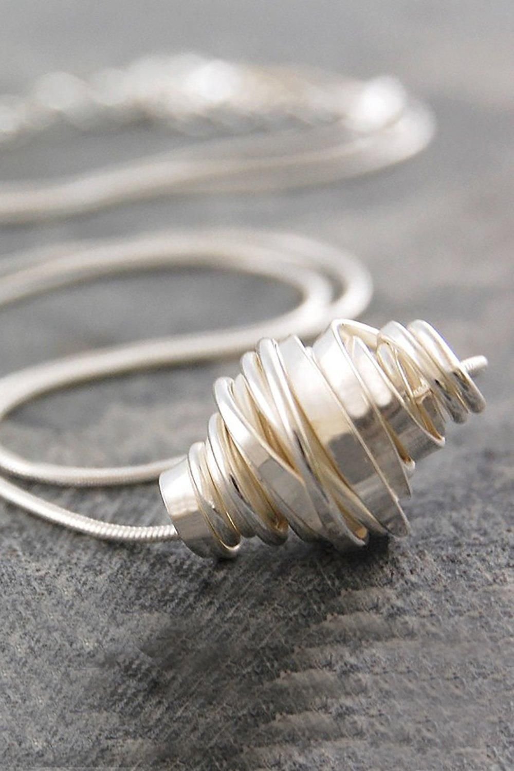 Otis Jaxon London Otis Jaxon London Women's Coiled Sterling Silver Pendant Necklace - 2