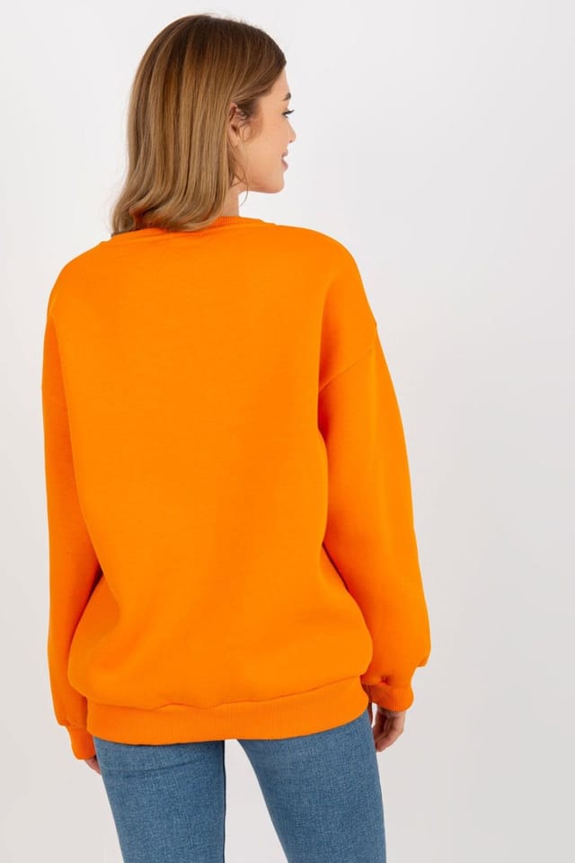 Love Lace Love Lace Women's Long Sleeve Embroidered Blouse Round Neck in Orange - 3