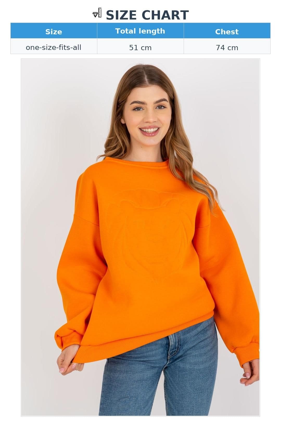 Love Lace Love Lace Women's Long Sleeve Embroidered Blouse Round Neck in Orange - 4
