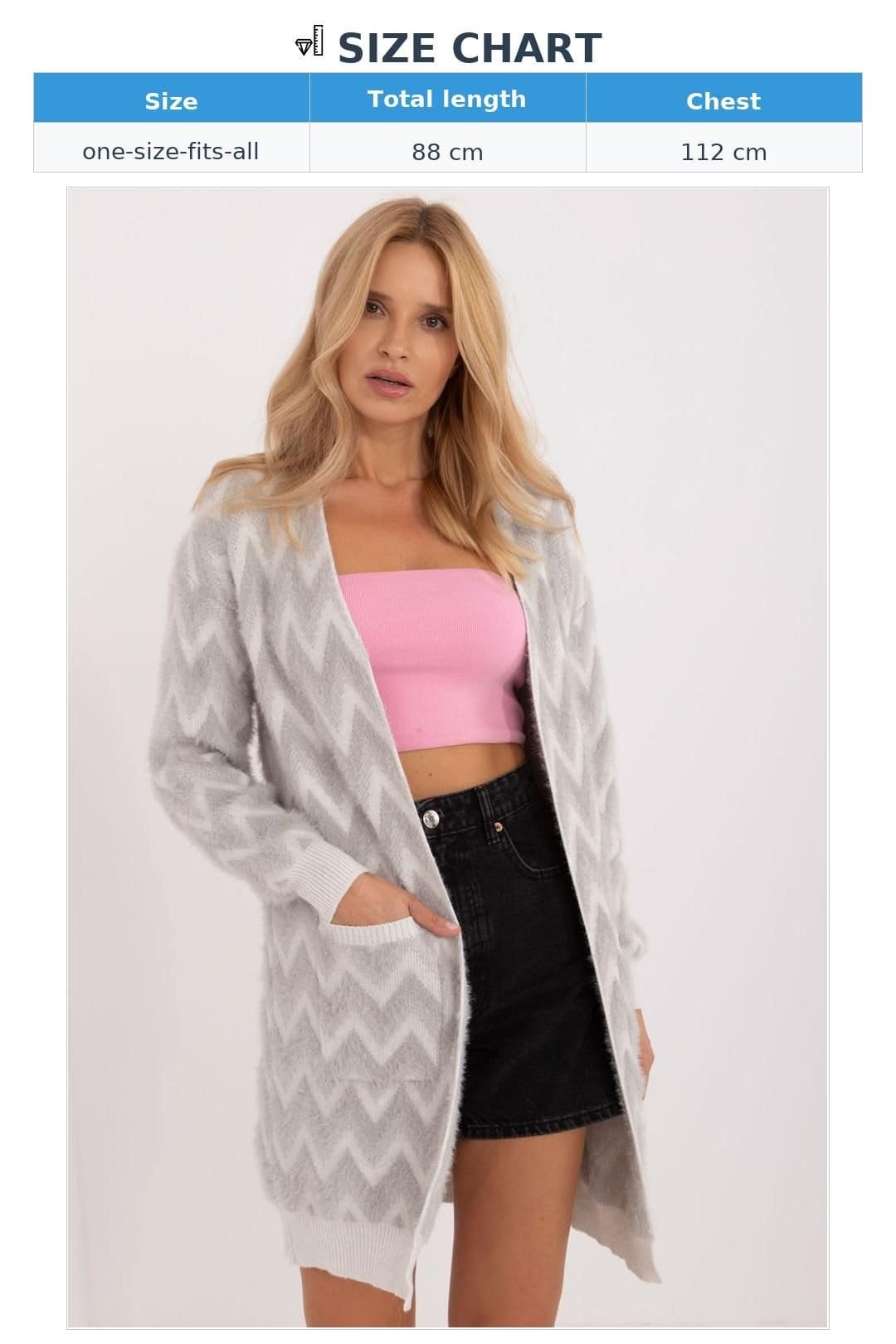 Love Lace Love Lace Women's Textured Buttonless Casual Cardigan with Pockets in Grey - 4