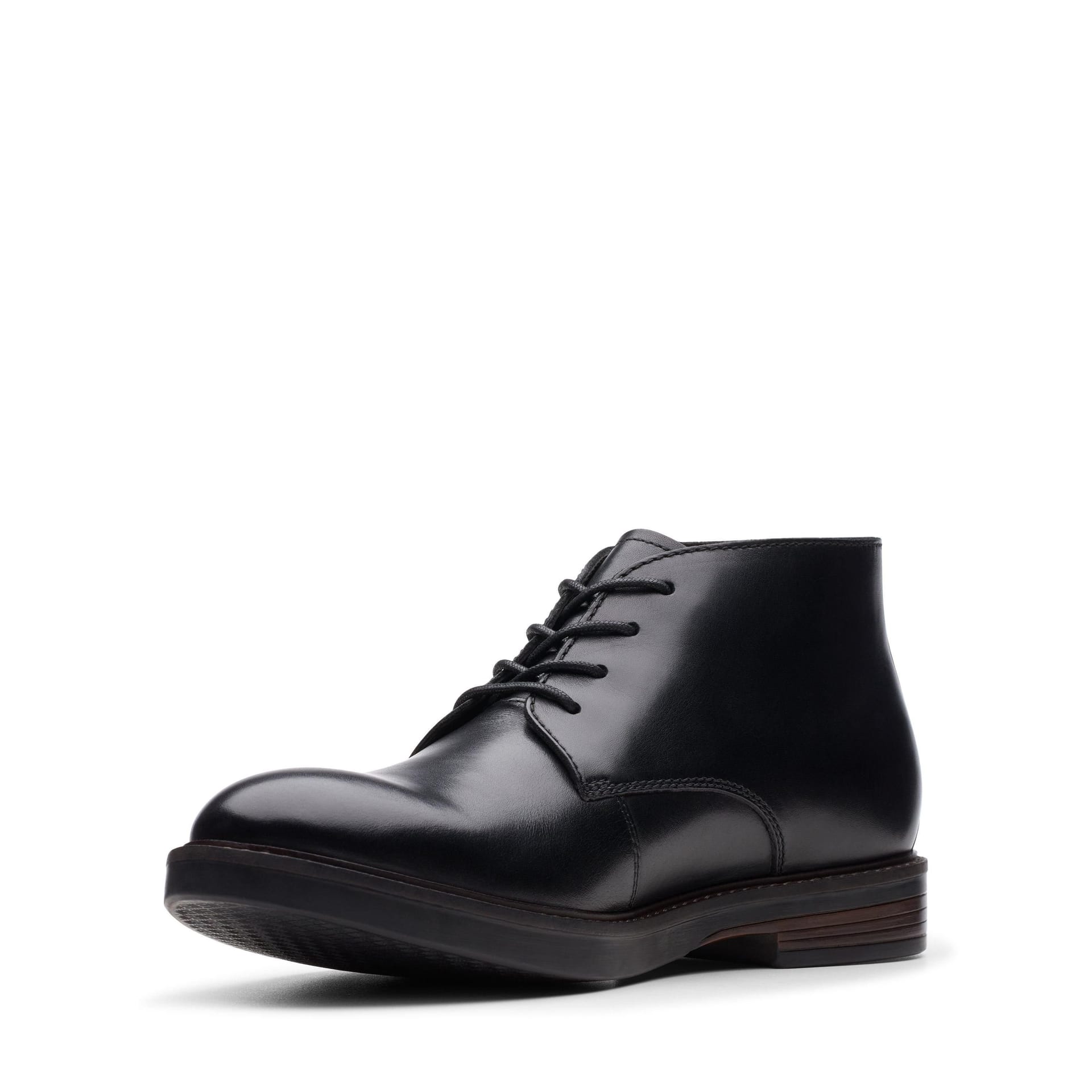Clarks Clarks Men's Paulson Mid Black Leather Ankle Boots, Chukka Boots, Lace Up - 4