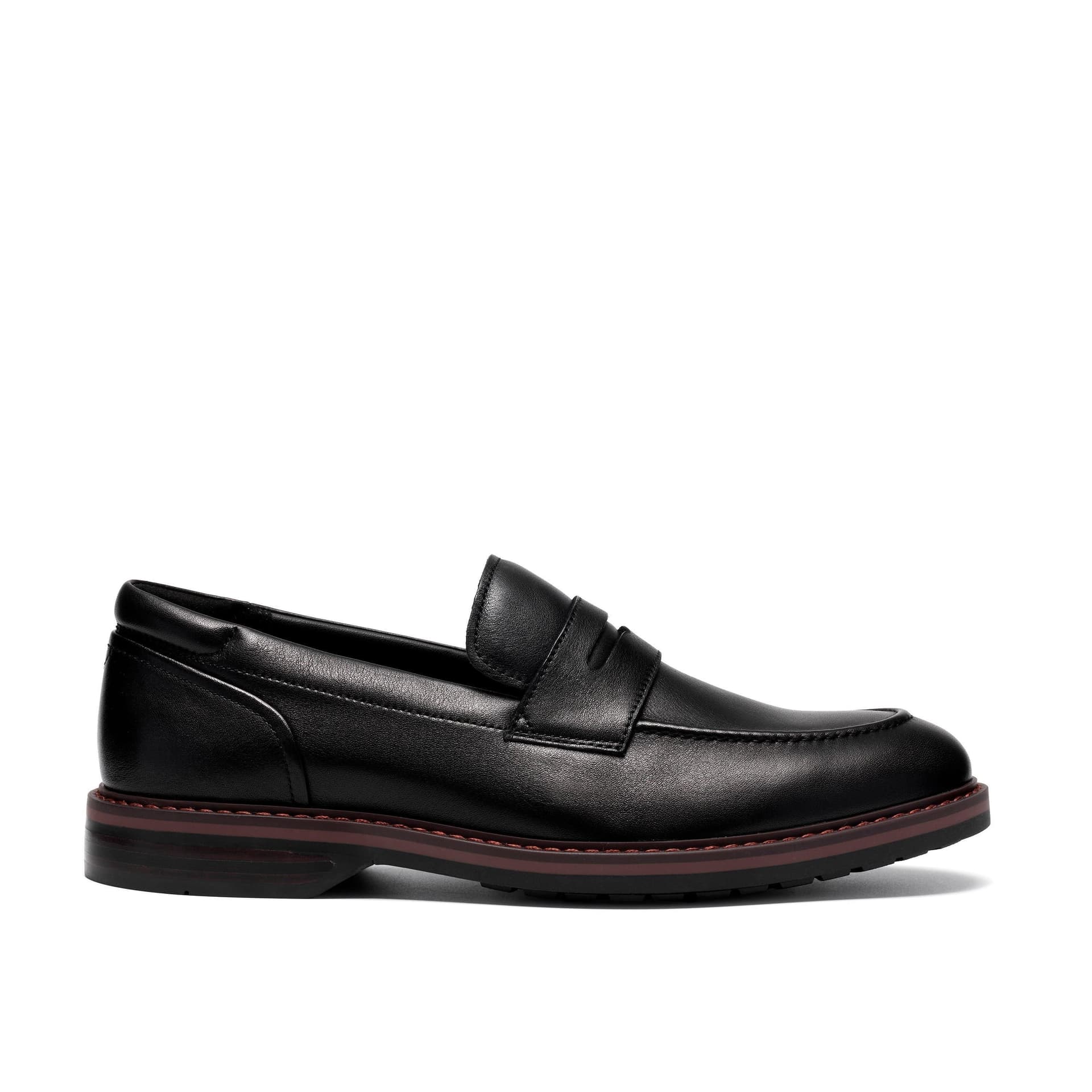 Clarks Clarks Men's Aldwin2 Step Black Leather Loafers, Slip Ons