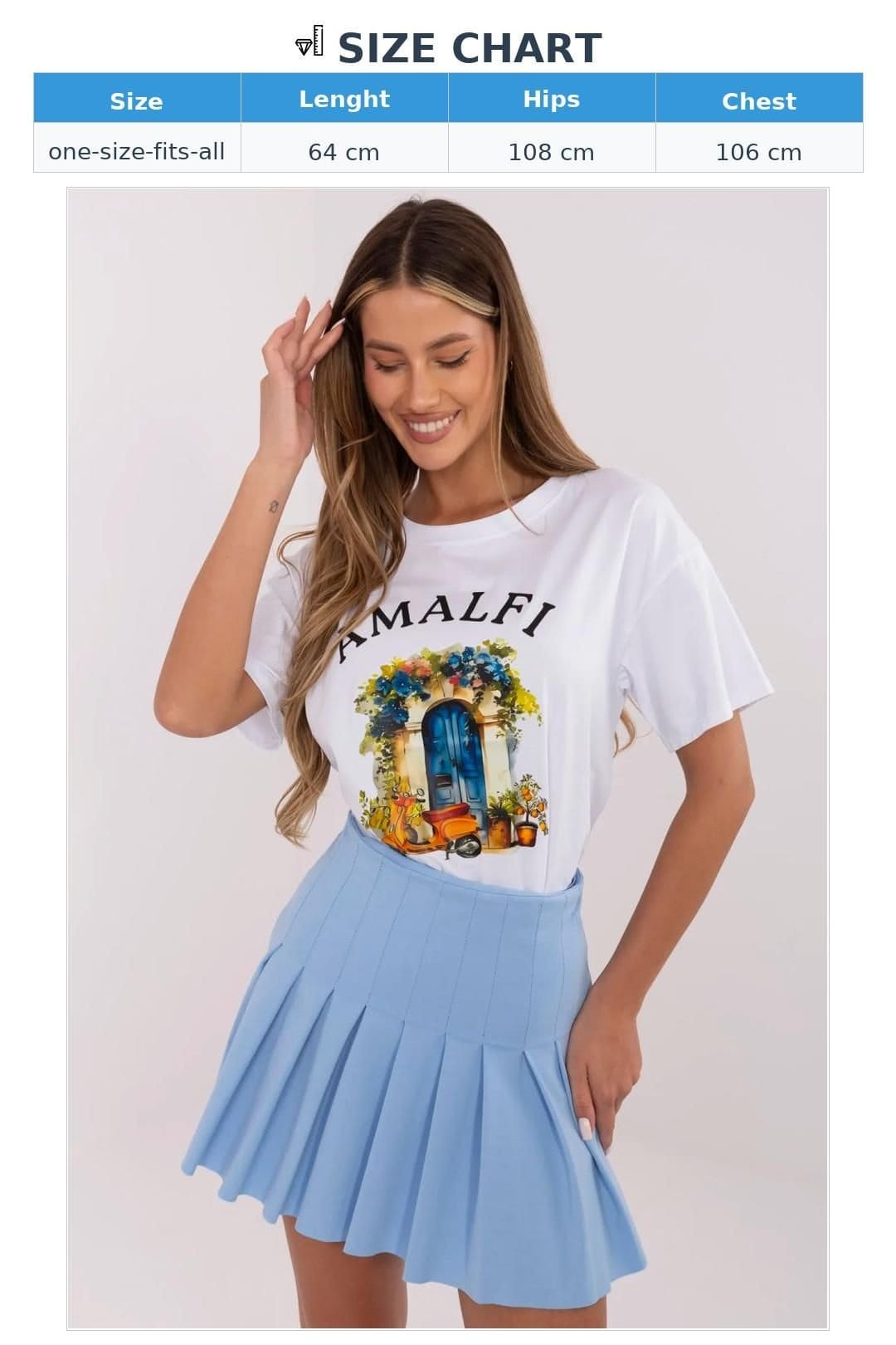Love Lace Love Lace Women's Italy Cotton T-Shirt with Original Print in White - 4