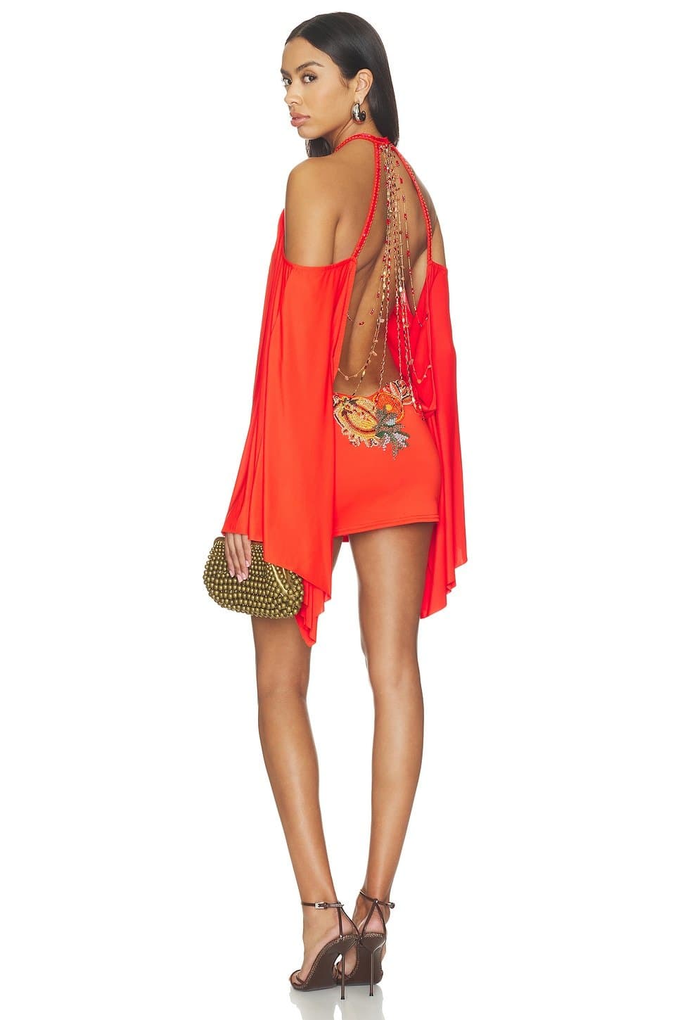 revolve Beaded Tropical Batwing Dress