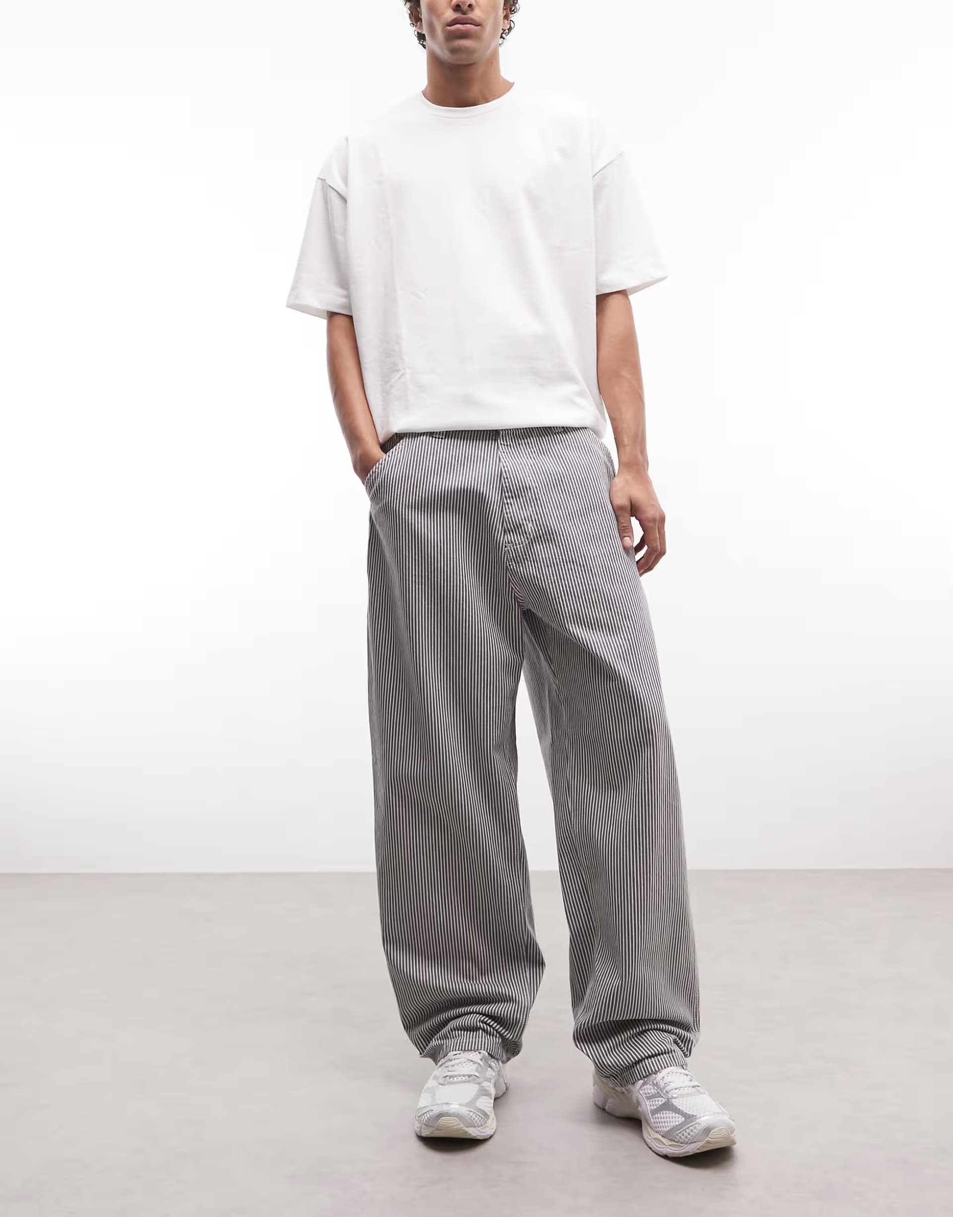 ASOS Carhartt WIP mercer single knee pants in grey stripe