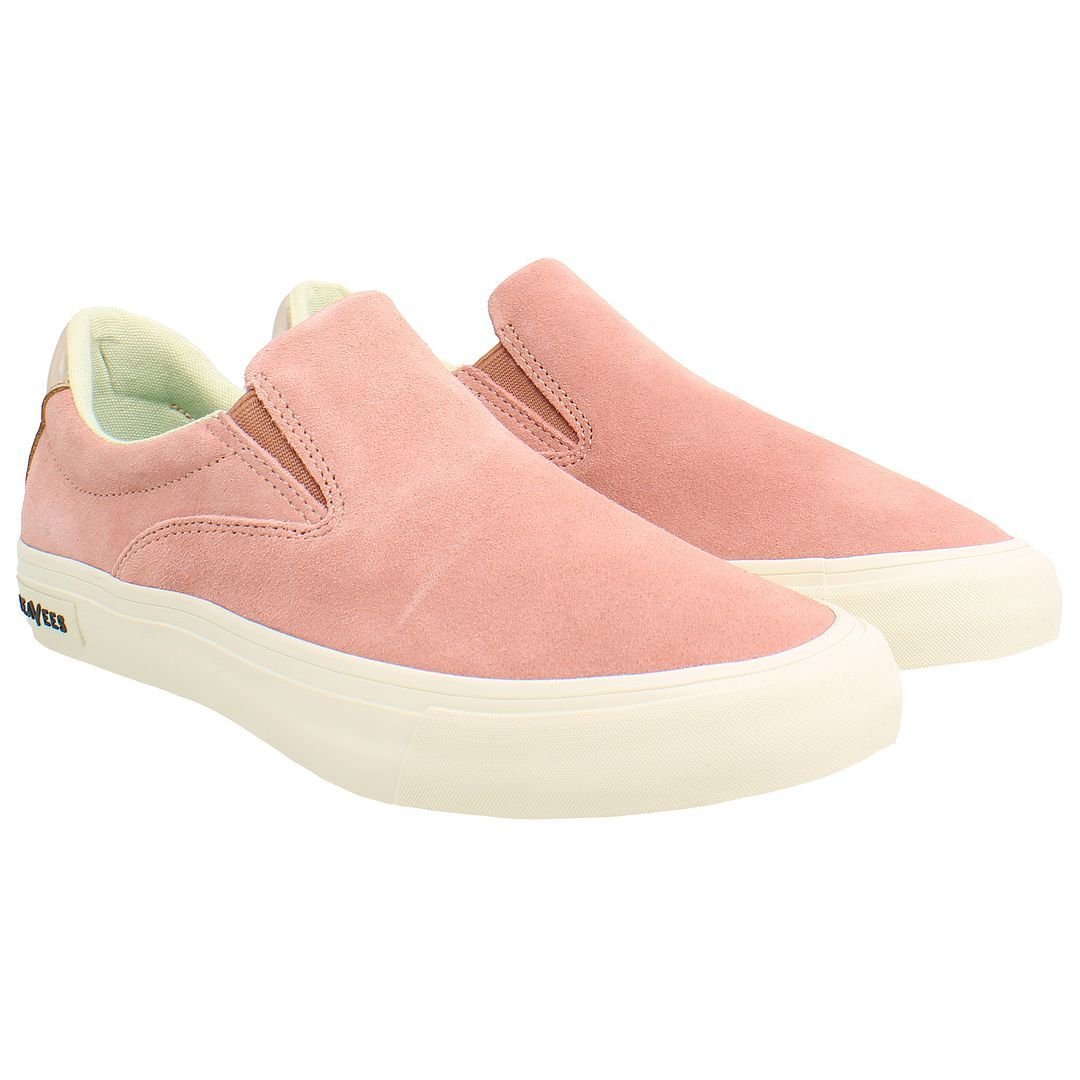 Seavees Seavees Women's Hawthorne Slip-On Pink Suede Leather Plimsolls - 2