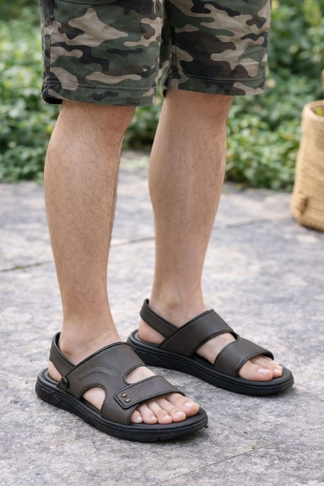 LARANGE LARANGE Men's Men's Casual Summer Sandals - Open Toe Lightweight Comfort Shoes Grey in Dark Grey - 2