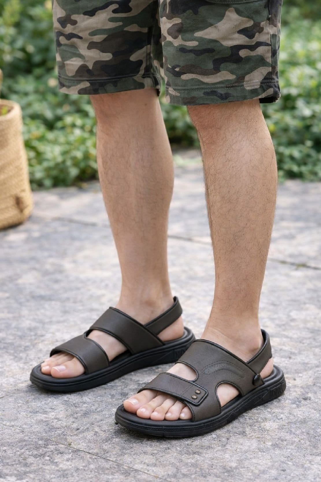 LARANGE LARANGE Men's Men's Casual Summer Sandals - Open Toe Lightweight Comfort Shoes Grey in Dark Grey - 4