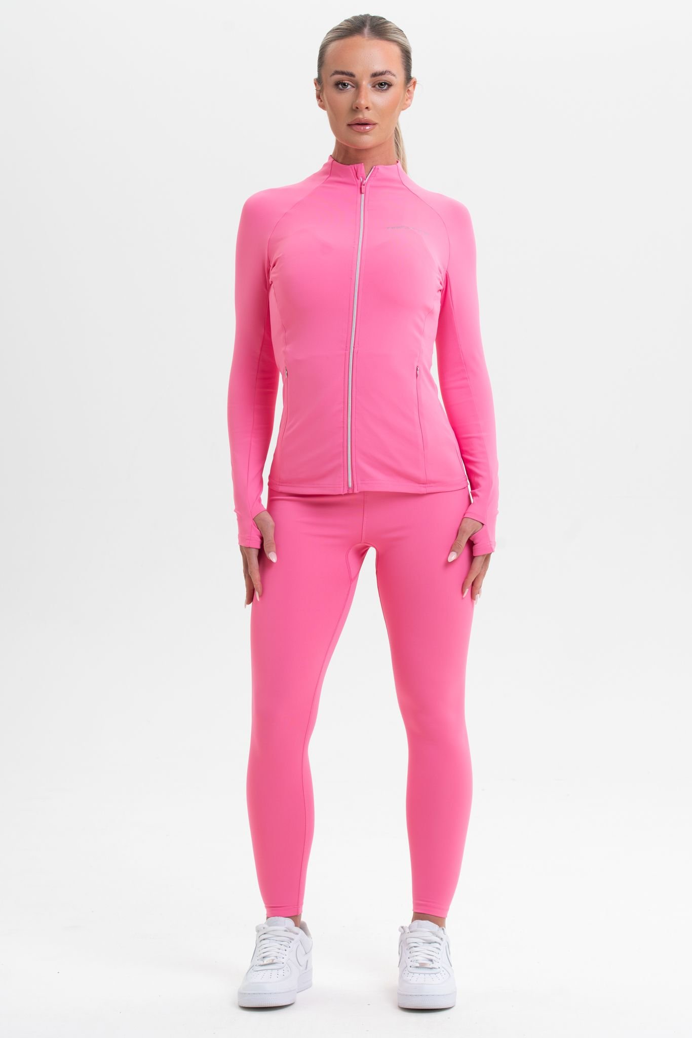 Discipline 365 Discipline 365 Women's Discipline Funnel Neck Sport Gym Zip Through Top Jacket in Pink - 2