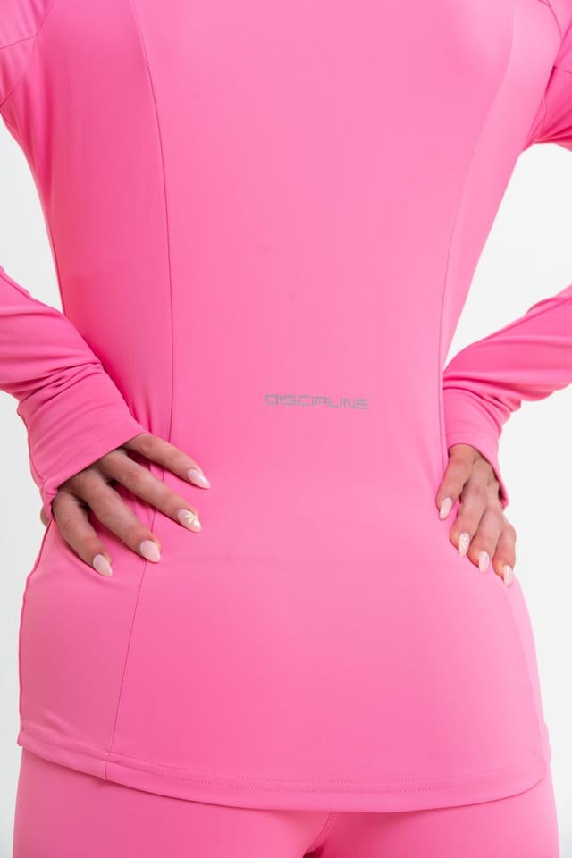 Discipline 365 Discipline 365 Women's Discipline Funnel Neck Sport Gym Zip Through Top Jacket in Pink - 3